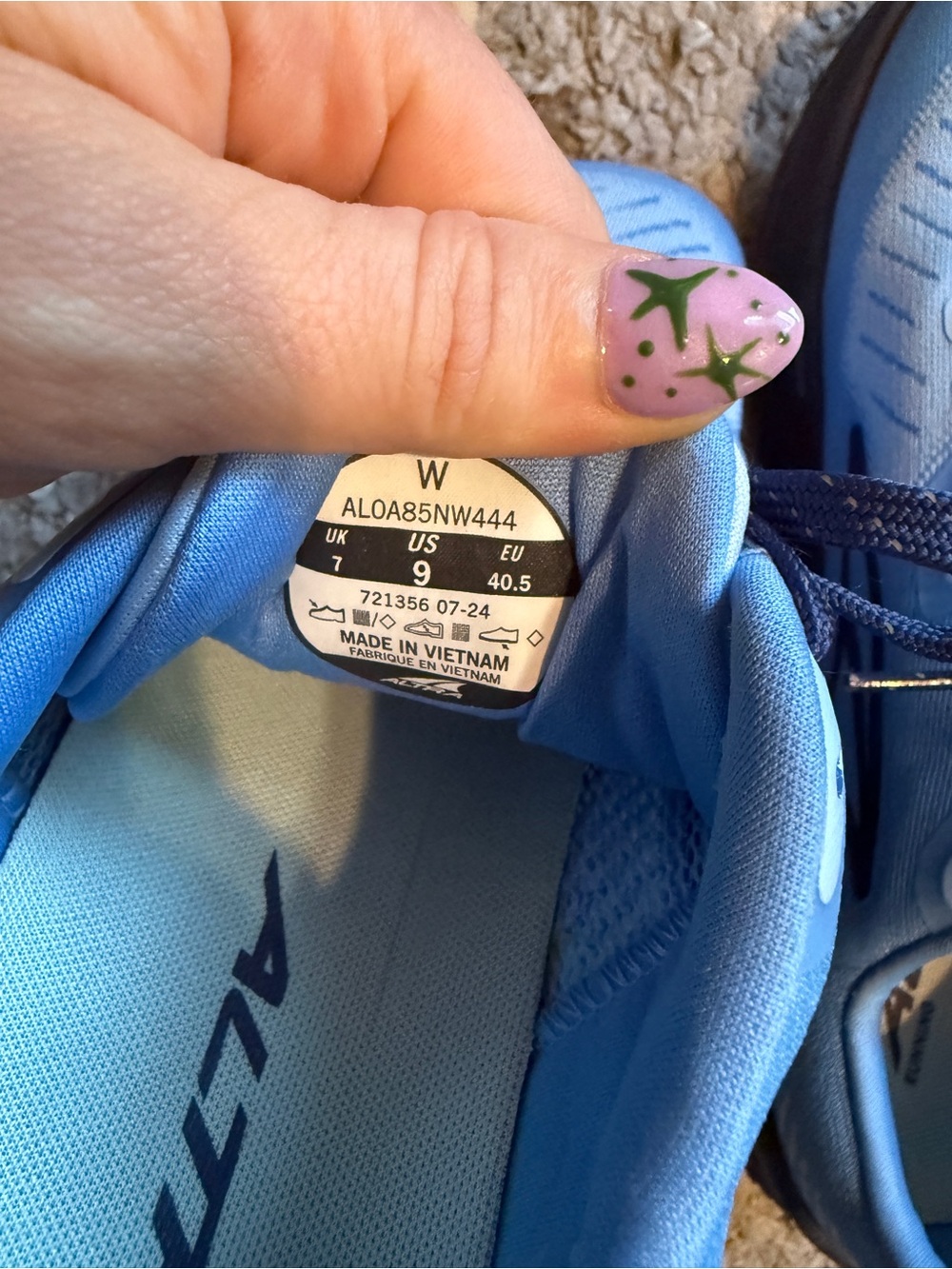 Altra Light Blue Running Shoes with Navy Details - Picture 2 of 4